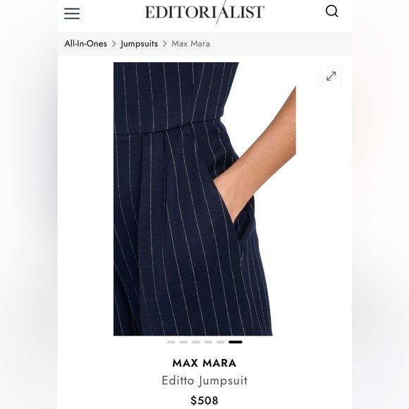 SOLD!on Ebay MaxMara Label-cutEDITTO Jumpsuit.Size: Small.Color:Navy/Striped New - Picture 8 of 17